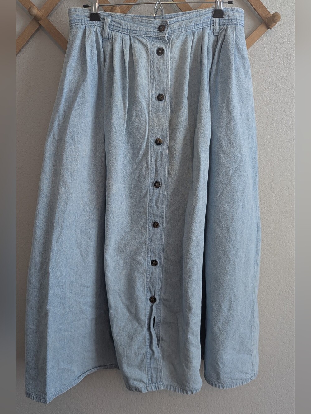 Vintage 90s Docker's by Levi's Light Wash Denim Skirt Size 12